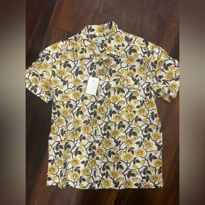Crewcuts Men's Yellow and Brown Floral Shirt